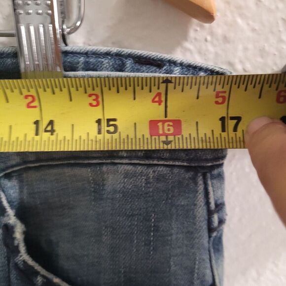 Vintage Y2K American Eagle Jeans Women's 8 Embroidered Wide Flare Leg Distressed - Picture 11 of 15